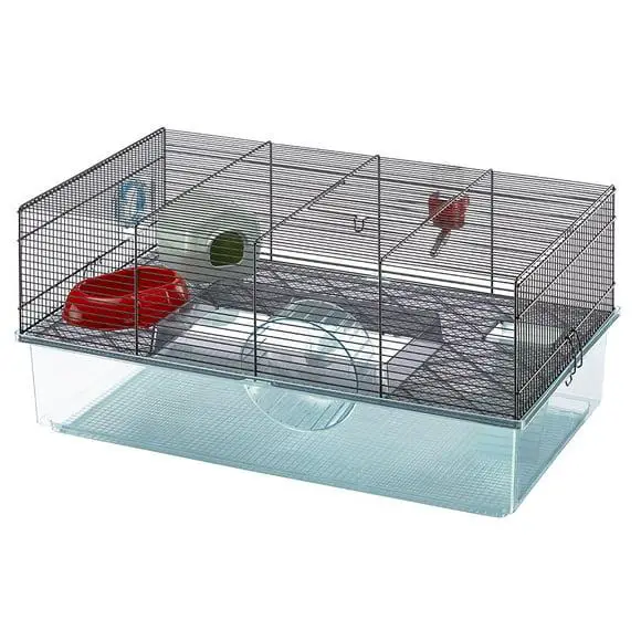 Favola Hamster Cage Includes Free Water Bottle, Exercise Wheel, Food Dish &amp; Hamster Hide-Out Large Hamster Cage Measures 23.6L x 14.4W x 11.8H-Inches &amp; Includes 1-Year Manufacturer's Warranty