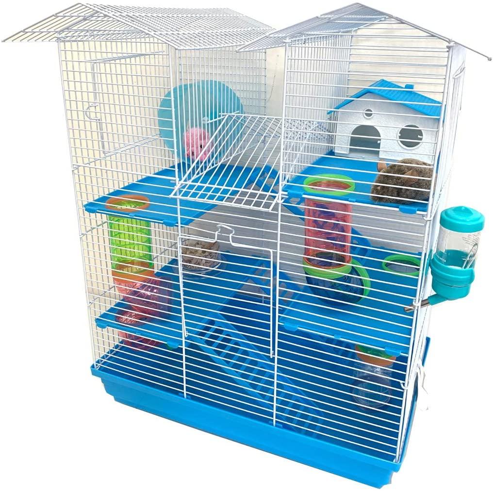 Large 5-Levels Twin Tower Crossover Level Play Tube Hamster Habitat Mouse Home Rodent Gerbil House Mice Rat Wire Animal Cage