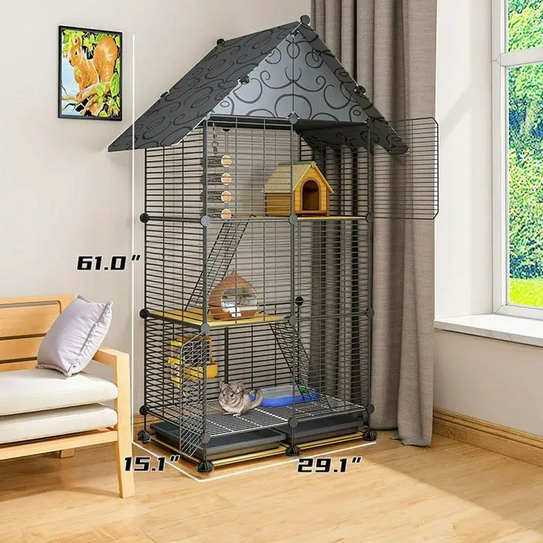 Lemulegu Spacious &amp; Sturdy Hamster Cage: Secure &amp; Comfortable Habitat for Small Pets